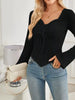 Ribbed Knit Drawstring Long Sleeve T-Shirt by Wild and Free Boutique