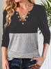 Notched Long Sleeve T-Shirt by Simply Love
