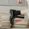 Women’s Solid-Color Retro Slip-On Platform Shoes by FitiqueFit