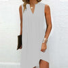 Ladies’ Notch V‑Neck Pleated Petal‑Sleeve Maxi Dress by FitiqueFit