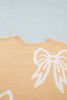Golden Fleece Bow Pattern Drop Shoulder Loose Sweater by Wild and Free Boutique