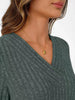 Ribbed Knit V-Neck Long Sleeve T-Shirt by Simply Love