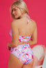 Pink Floral Printed Halter Neck High Waist Bikini by Wild and Free Boutique