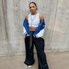 High Waist Breathable Breasted Loose Cargo Pants