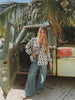 White Wedding Retro Floral Button Up Blouse by Lil Bee's Bohemian