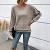 Women’s Textured Round-Neck Long-Sleeve Pullover by FitiqueFit