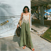 Vacation Style High Waist Slit Chiffon Wide-leg Pants