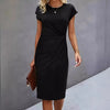 Front Knot Bodycon Midi Dress – Round Neck Sleeveless Tie Dress by FitiqueFit