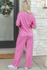Rose Checkered Print Half Sleeve Tee 2pcs Lounge Pant Set by Wild and Free Boutique