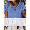 Heart Print T-Shirt Comfortable Round Neck Summer Tee by FitiqueFit