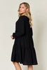 Light Green Double Take Full Size V-Neck Sleeve Tiered Dress with Pockets Elegant & Comfortable Casual Dress by Stevvex