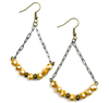 BEADED TRI-ARCH ON CHAIN/ORANGE EARRINGS by DoodleBug's