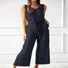 Women's Solid-Color Mid-Rise Full-Length Cotton Trousers by FitiqueFit