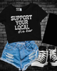 Support your local dive bar Cropped Tee by Madness & Mayhem LLC