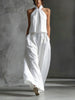Loose-Fitting Sleeveless Top and Wide-Leg Pants Two-Piece Set. by FitiqueFit