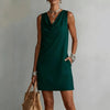 Women's Off-Shoulder Sleeveless Dress – Casual Pullover Midi Dress by FitiqueFit