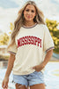 Beige MISSISSIPPI/ MS Reversible Printed Preppy Short Sleeve Top by Wild and Free Boutique