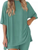 Full Size Half Sleeve T-Shirt and Shorts Set Plus Size by Simply Love