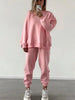 Women's Crewneck Sweatshirt & Jogger Pants Two-Piece Set – Loose Fit by FitiqueFit