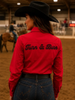 Black Crystal Turn & Burn Classic Fit Button-Up Rodeo Shirt -Red by Neon Spur