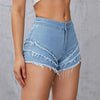 Slim-fit Stretchy Minimalist Patchwork Denim Shorts by My Store