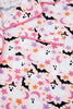 Pink Cute Floral Halloween Ghost Print Long Pajama Set