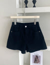 Women's Four Sided Elastic Light Colored High Waisted Denim Shorts