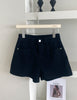 Women's Four Sided Elastic Light Colored High Waisted Denim Shorts