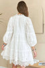 Lace Detail Tiered Eyelet V-Neck Babydoll Dress For Women – Feminine Boho Chic Dress, Fluttering, Elegant Lace & Eyelet by Stevvex