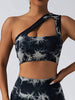 Seamless One-Shoulder Bra & Scrunch Leggings Set - High Waisted Yoga Pants by FitiqueFit