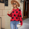 Knitted Jacquard Crew-neck Pullover Long-sleeve Knitwear Sweater by My Store