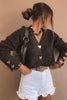 Fiery Red Heart Metal Button V Neck Cardigan Sweater by Wild and Free Boutique