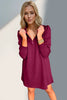 Double Take Textured Zip Long Sleeve Dress Classic Zip-Up Dress for Women Comfortable Outdoor Dress by Stevvex