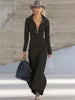 Zip Polo Collar Slim Long-Sleeve Maxi Dress | 4 Colors by FitiqueFit