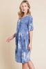 Tie-Dye V-Neck Half Sleeve Dress – Casual, Fluttering, Stylish and Trendy Tie-Dye Dress with Flattering V-Neck and Comfortable Half Sleeves by Stevvex