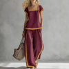 Solid Color Shirt & Wide-Leg Trousers Two-Piece Set by FitiqueFit