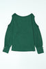 Cutout Round Neck Long Sleeve Top