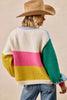 BiBi Color Block Open Front Sweater Cardigan by FitiqueFit