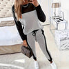 Women's Korean-Style Hoodie & Pants Two-Piece Set – Casual Patchwork by FitiqueFit
