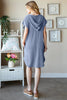 Full Size Ribbed Short Sleeve Hooded Dress – Casual Ribbed Hooded Dress, Stylish Short Sleeve Dress, Comfortable Ribbed Dress, Trendy Hooded Dress, Fashionable Ribbed Dress, Easy Fit Hooded Dress, Versatile Short Sleeve Dress by Stevvex