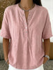 Women's Solid Color Loose-Fit Short-Sleeve Pullover Top by FitiqueFit