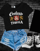 Cowboys & tequila Cropped Tee by Madness & Mayhem LLC