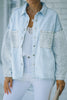 Black Contrast Leopard Denim Jacket