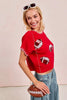 BiBi Gameday Sequin Football Embroidered Stitch Sweater by Wild and Free Boutique