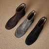 Women’s Fleece-Lined Ankle Boots – Round Toe Low Heel Winter Boots by FitiqueFit