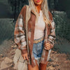 Women's Notch Lapel Check Print Long Sleeve Shirt by FitiqueFit