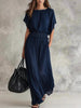 Women's Chiffon High-Waist Ruched Maxi Dress by FitiqueFit