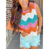Women’s Rainbow-Striped Cropped Sweater Vest by FitiqueFit