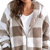 Plaid Hooded Zip-Up Oversized Jacket — Women’s Winter Commute Coat by FitiqueFit