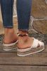 White Pompom Knit Platform Slide Slippers by Wild and Free Boutique